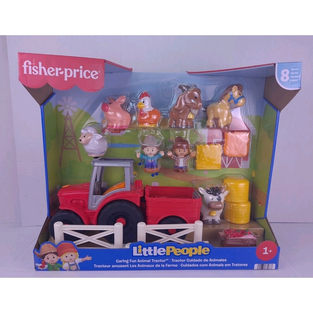 Fisher Price Little People Caring Fun Animal Tractor 6 Animals 2 People Accessor